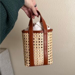 Target Tan and Brown Woven Tote Bag